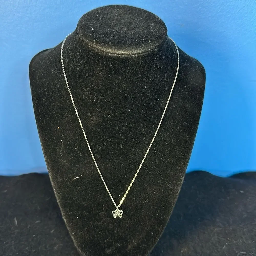 Avon Dainty Butterfly Necklace Faux Silver Pendant Jewelry Gift